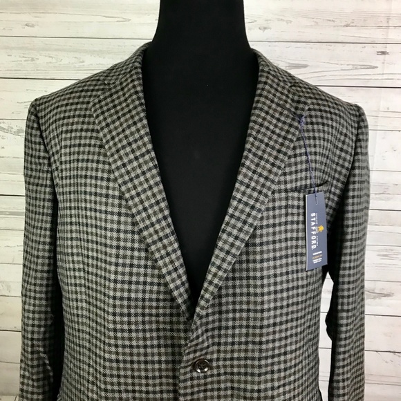 NEW Stafford Mens 2-Button Wool Blazer Mens 48L - Picture 2 of 7